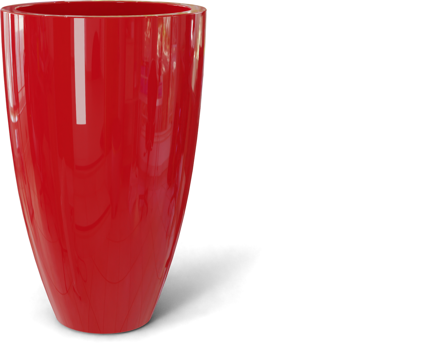 Brannan Round Fiberglass Planter in Gloss Red