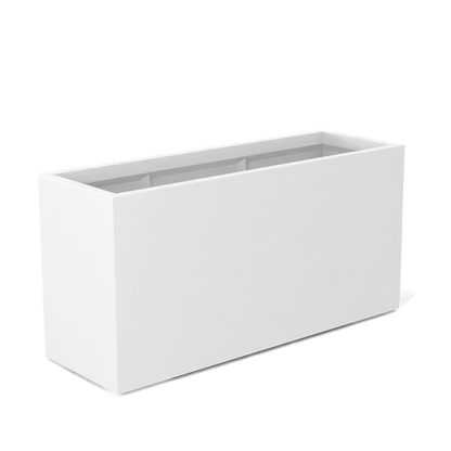Tolga Rectangular Fiberglass Planter in Matte Bright White