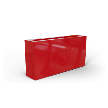 Camoux Rectangular Fiberglass Planter in Gloss Red