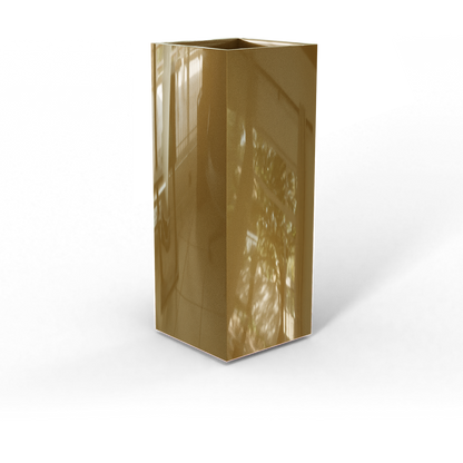 Perth Rectangular Fiberglass Planter in Gloss Metallic Gold