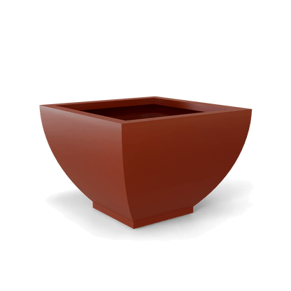 Kathryn Square Fiberglass Planter in Matte Terra Cotta