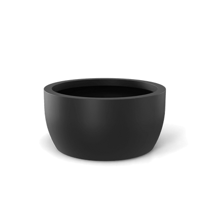 Casablanca Round Fiberglass Planter in Matte Charcoal