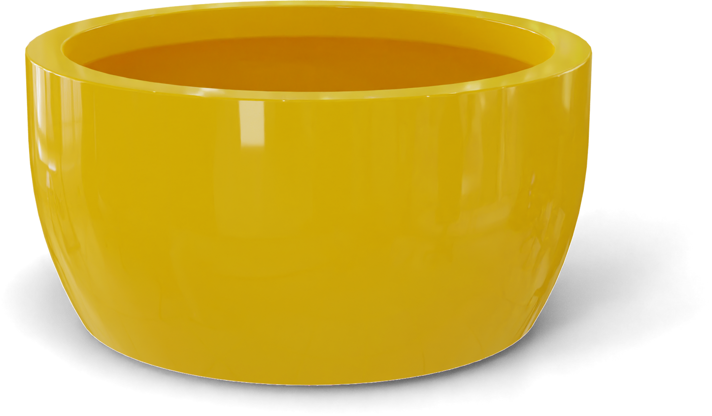Casablanca Round Fiberglass Planter in Gloss Saffron