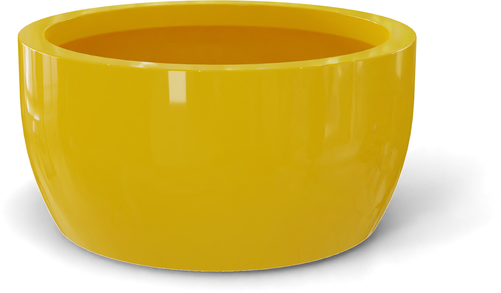 Casablanca Round Fiberglass Planter in Gloss Saffron