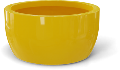 Casablanca Round Fiberglass Planter in Gloss Saffron