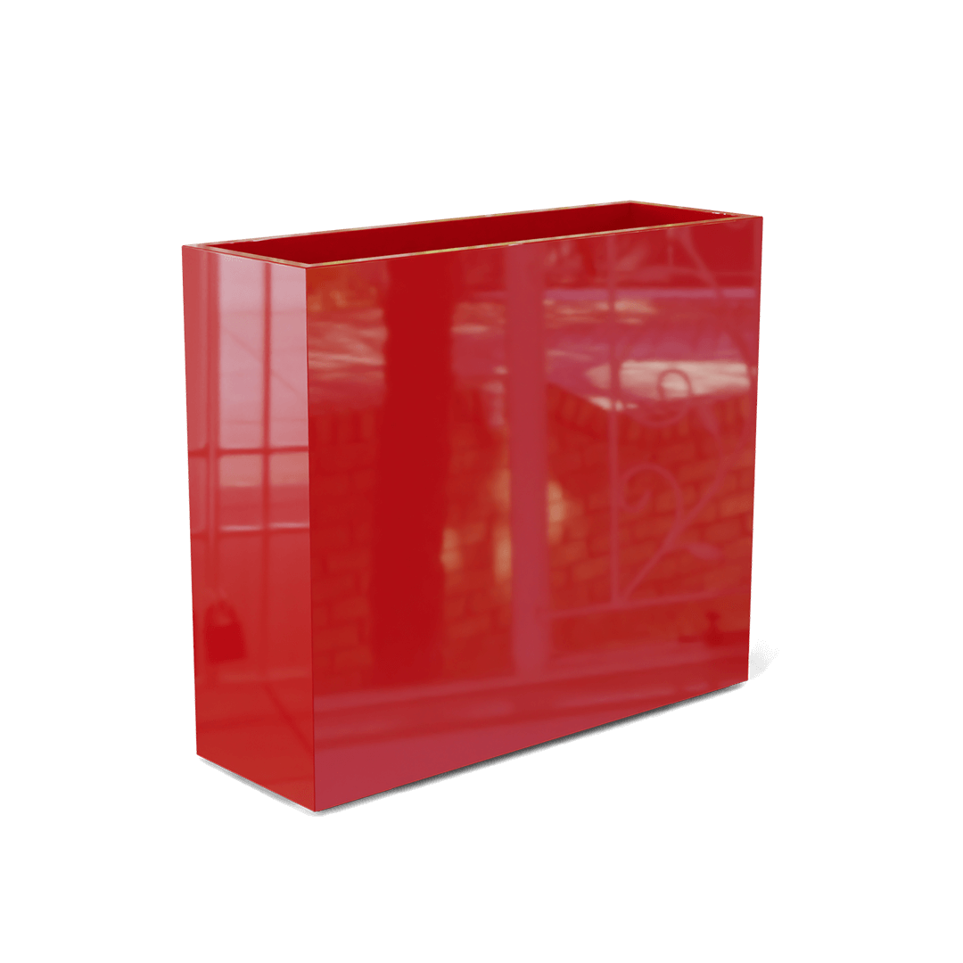 Perth Rectangular Fiberglass Planter in Gloss Red