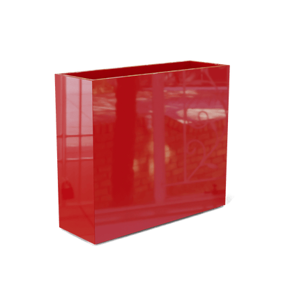 Perth Rectangular Fiberglass Planter in Gloss Red