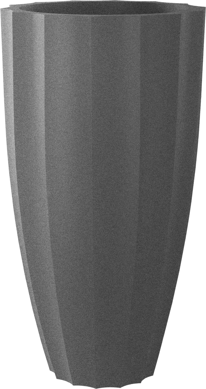 San Jose Round Fiberglass Planter in Matte Gunmetal