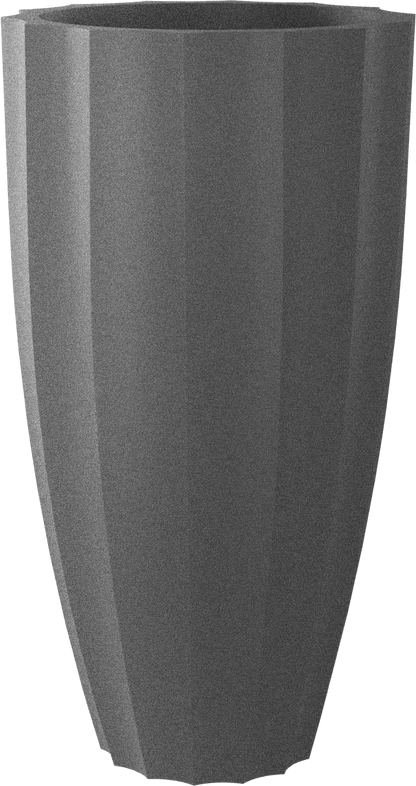 San Jose Round Fiberglass Planter in Matte Gunmetal