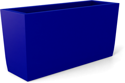 Panama Curved Rectangular Fiberglass Planter in Matte Cobalt Blue