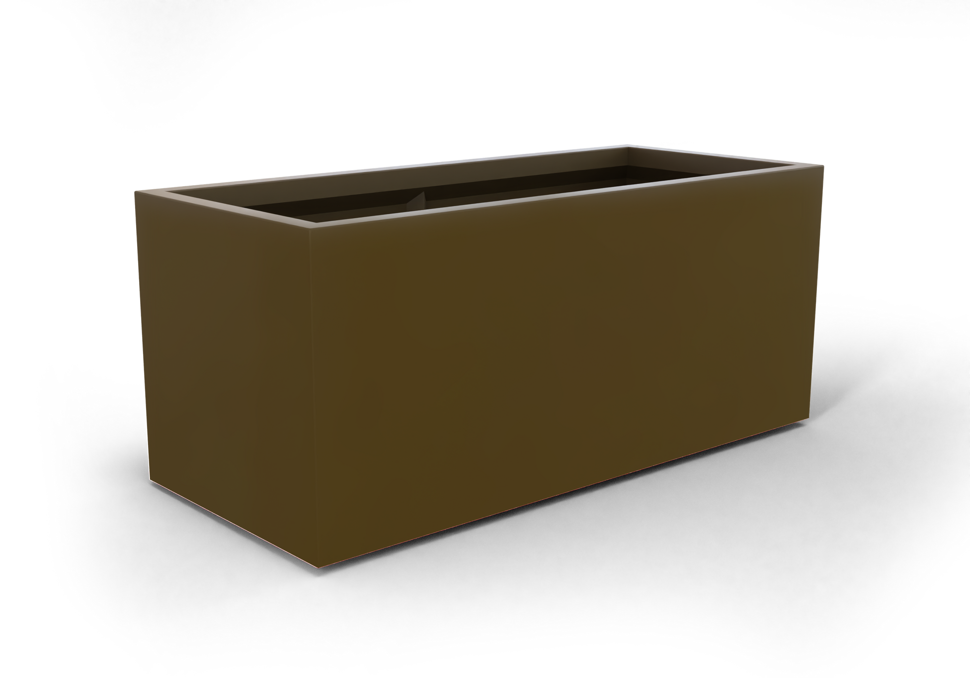 Badalona Rectangular Fiberglass Planter in Matte Bronze