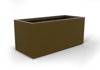 Badalona Rectangular Fiberglass Planter in Matte Bronze