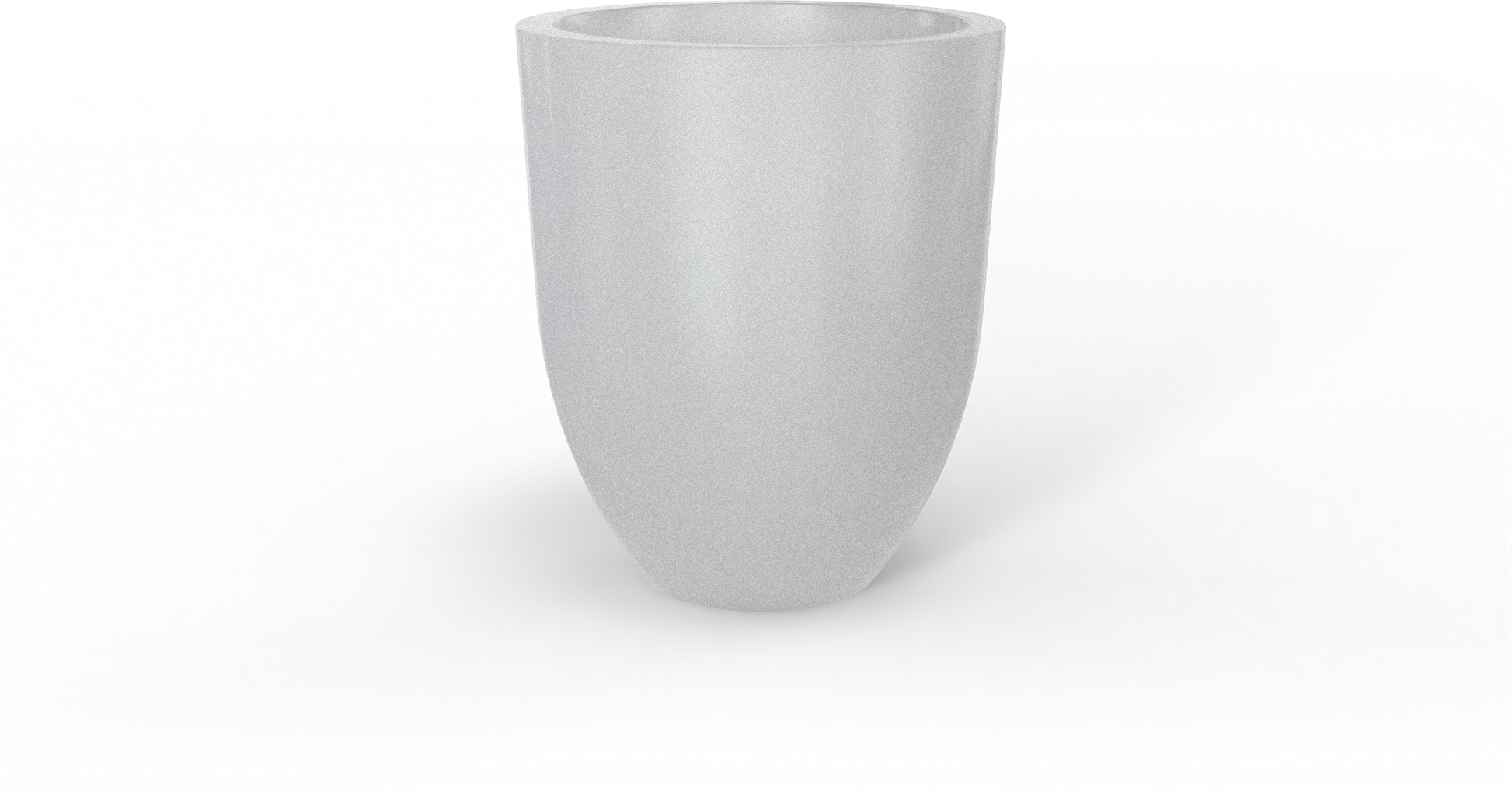 Valencia Round Fiberglass Planter in Metallic Silver