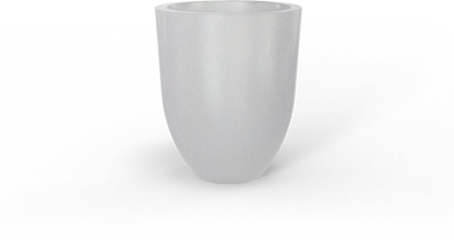 Valencia Round Fiberglass Planter in Metallic Silver