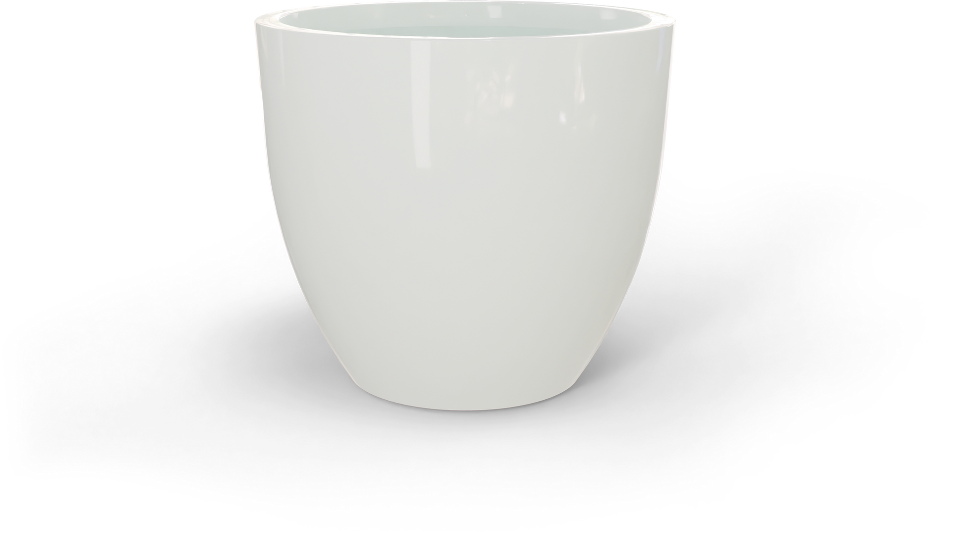 Wannsee Round Fiberglass Planter in Gloss Bright White