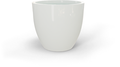 Wannsee Round Fiberglass Planter in Gloss Bright White