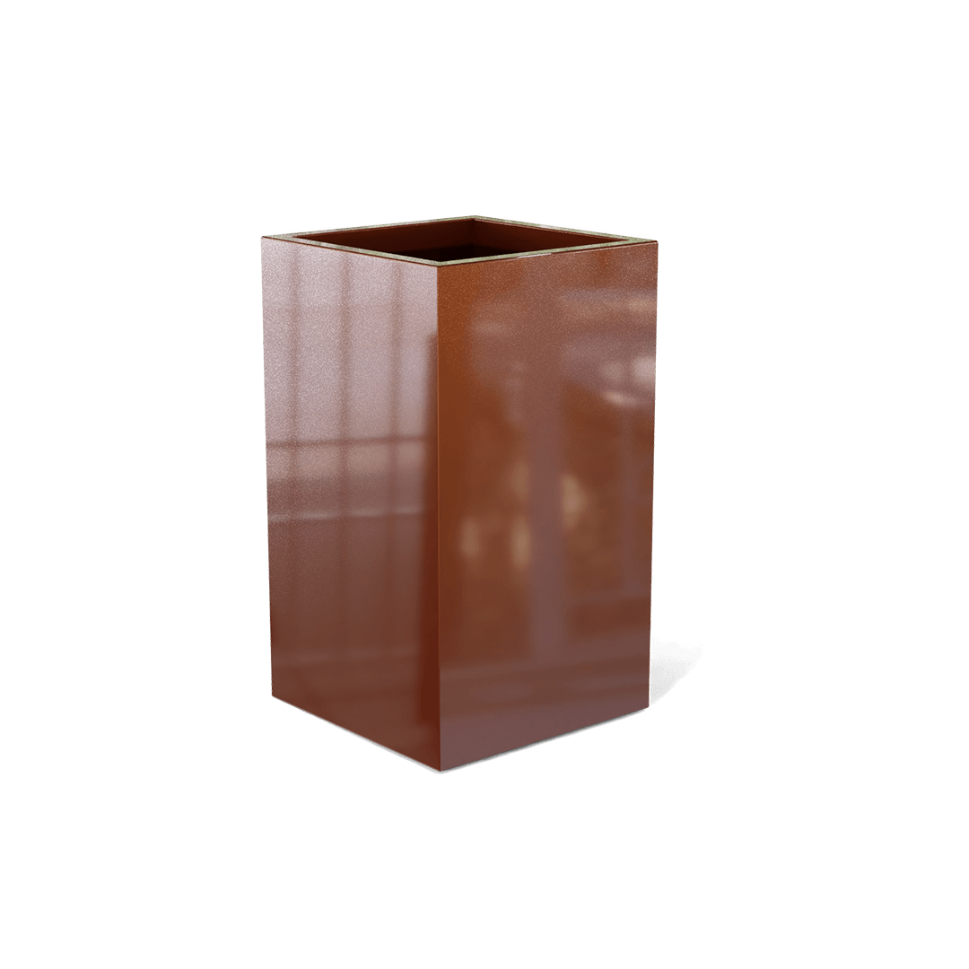 Darwin Rectangular Fiberglass Planter in Metallic Bronze