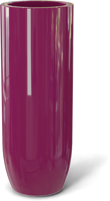 Saint Tropez Round Fiberglass Planter in Gloss Eggplant