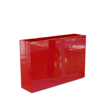 Delray Rectangular Fiberglass Planter in Gloss Red