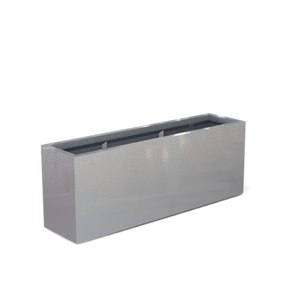 Miami Rectangular Fiberglass Planter in Metallic Silver