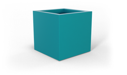 Montroy Cube Fiberglass Planter in Satin Seafoam Green