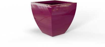 Lima Tapered Square Fiberglass Planter in Gloss Eggplant