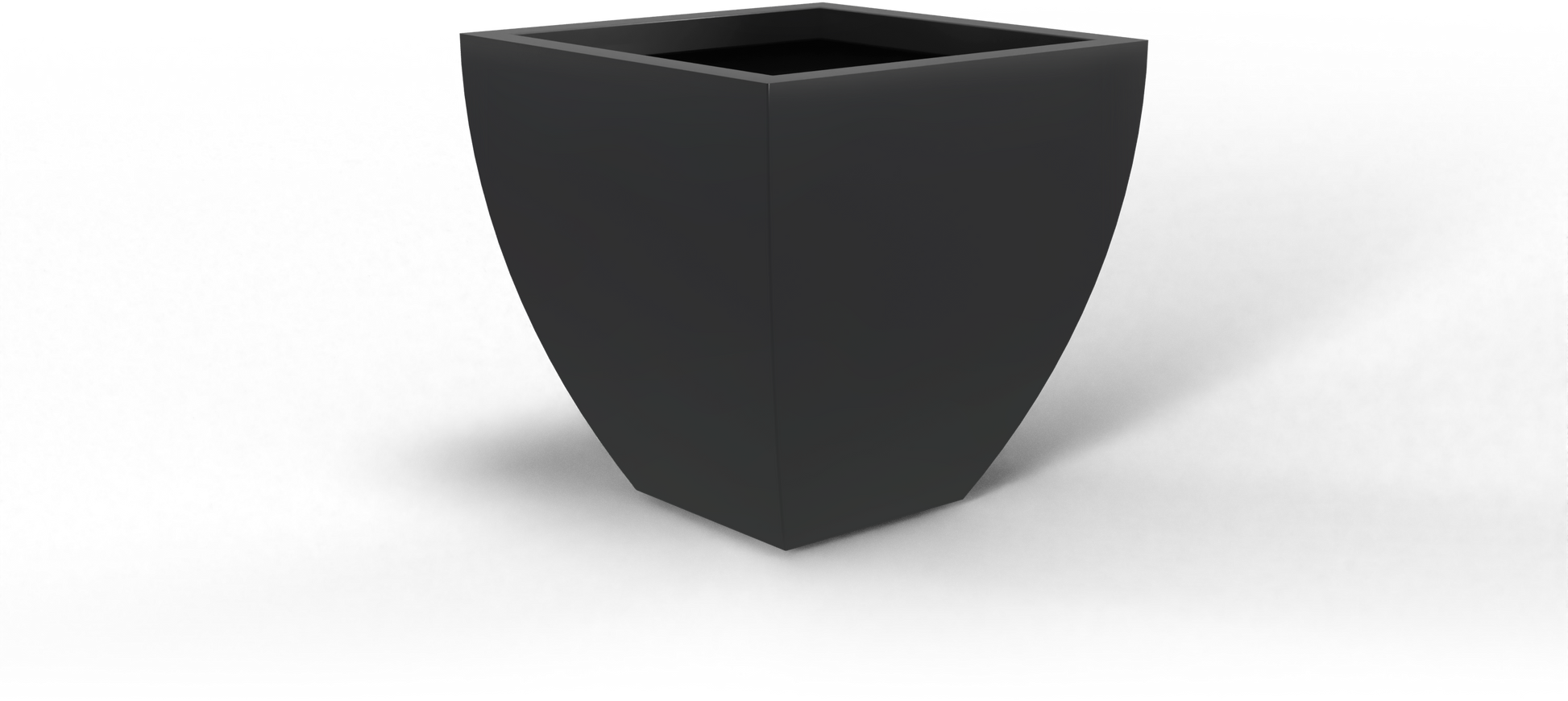 Lima Tapered Square Fiberglass Planter in Matte Charcoal