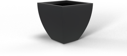 Lima Tapered Square Fiberglass Planter in Matte Charcoal