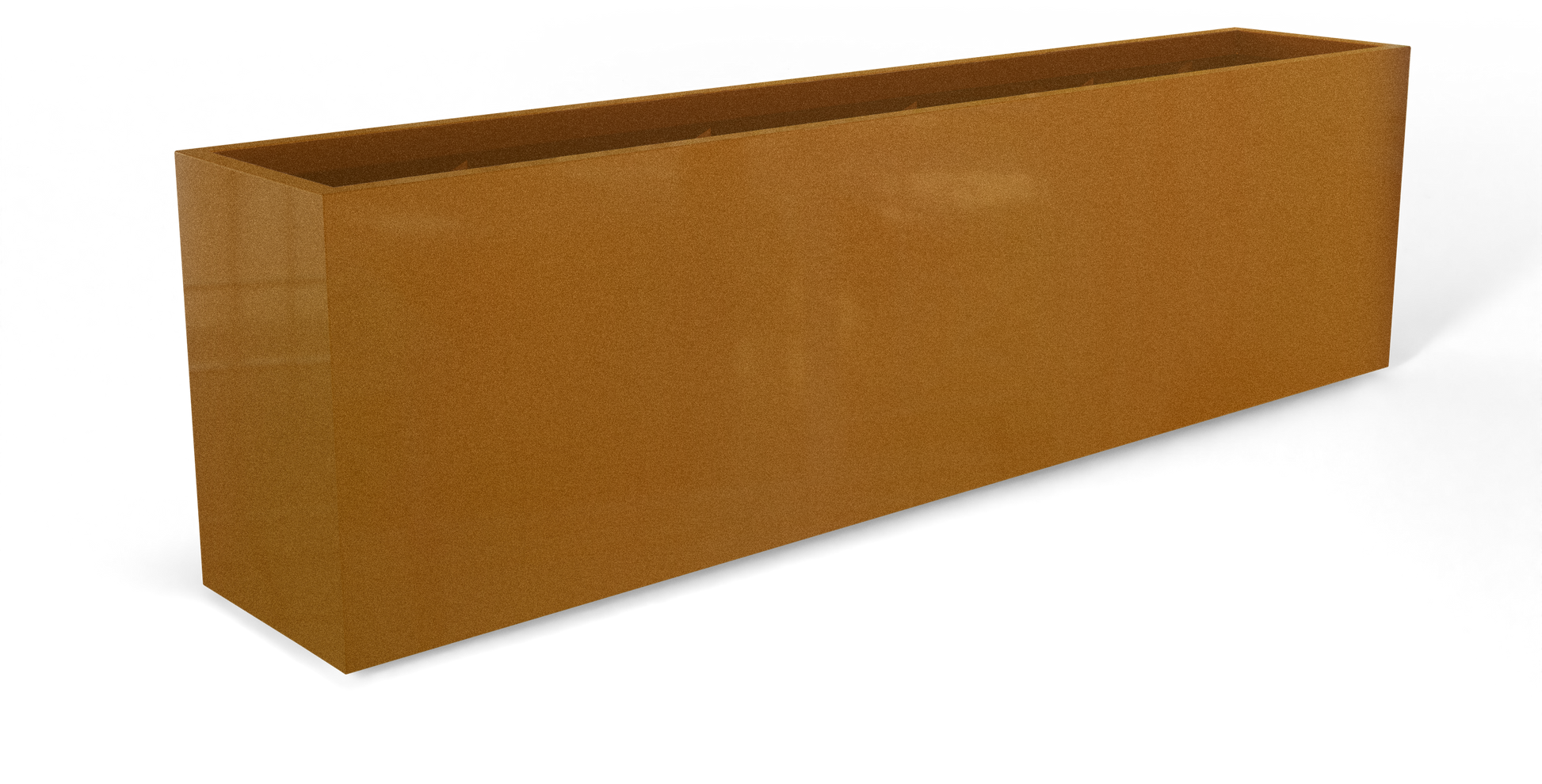 Hudson Rectangular Fiberglass Planter in Metallic Bronze