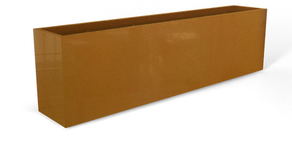 Hudson Rectangular Fiberglass Planter in Metallic Bronze