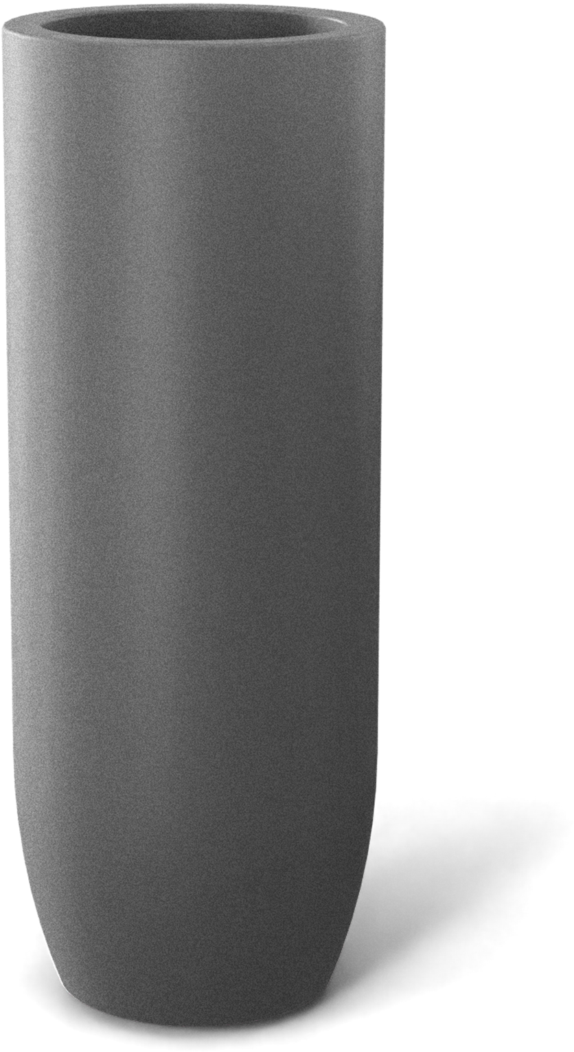 Saint Tropez Round Fiberglass Planter in Metallic Silver