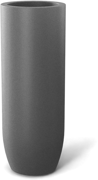Saint Tropez Round Fiberglass Planter in Metallic Silver