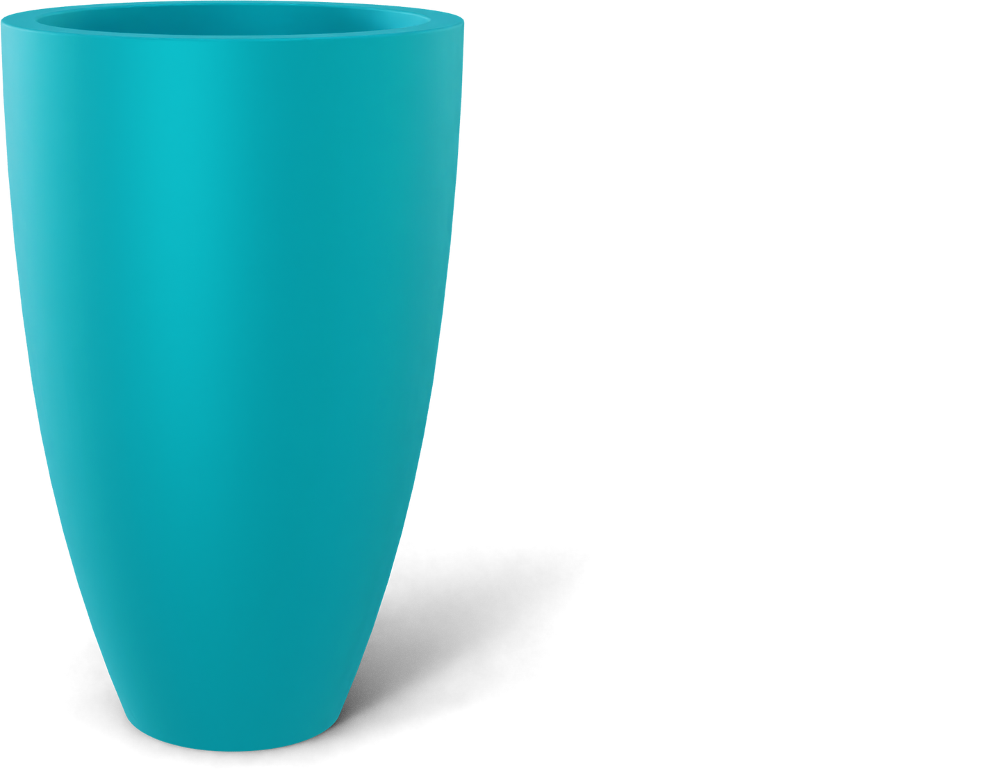 Brannan Round Fiberglass Planter in Satin Seafoam Green