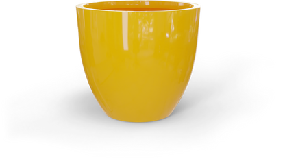 Wannsee Round Fiberglass Planter in Gloss Saffron