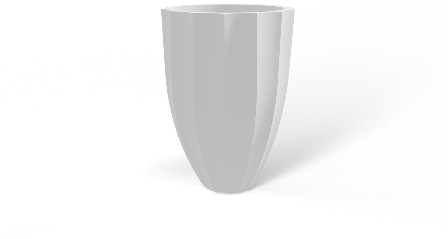 Alicante Round Fiberglass Planter in Matte Bright White