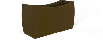Seoul Curved Rectangular Fiberglass Planter in Matte Bronze