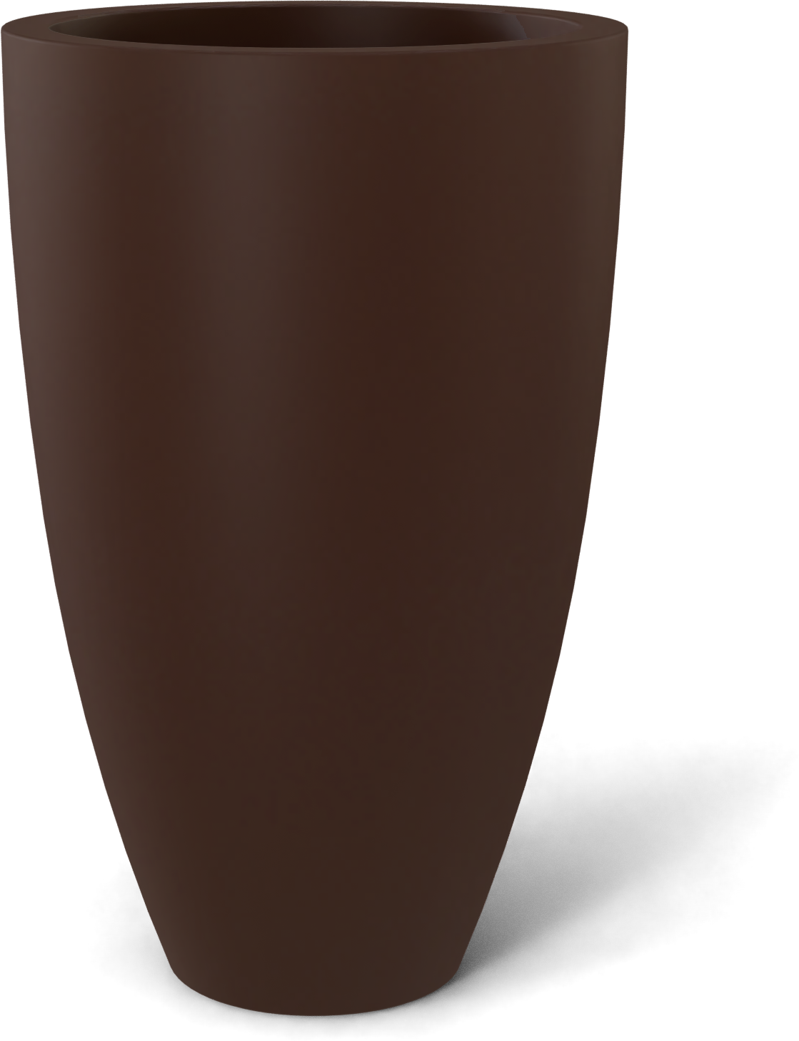 Brannan Round Fiberglass Planter in Matte Dark Brown