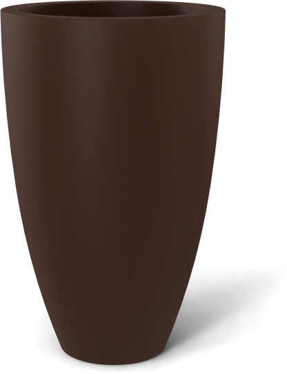Brannan Round Fiberglass Planter in Matte Dark Brown