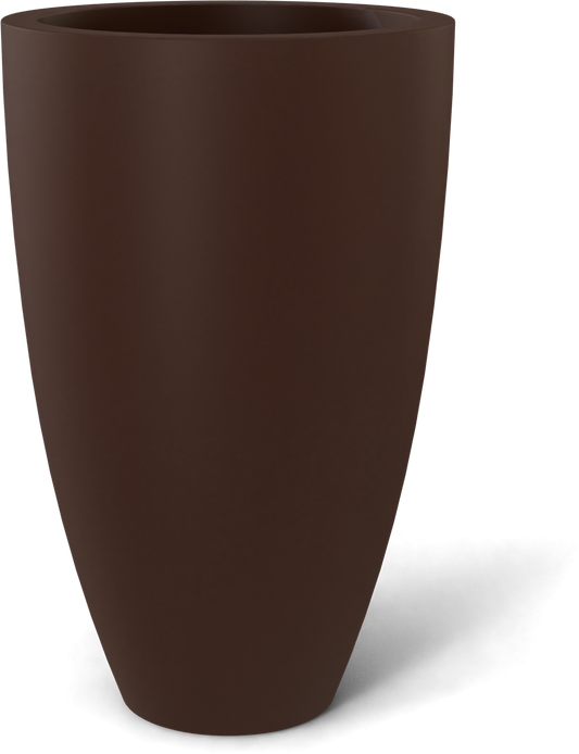 Brannan Round Fiberglass Planter in Matte Dark Brown