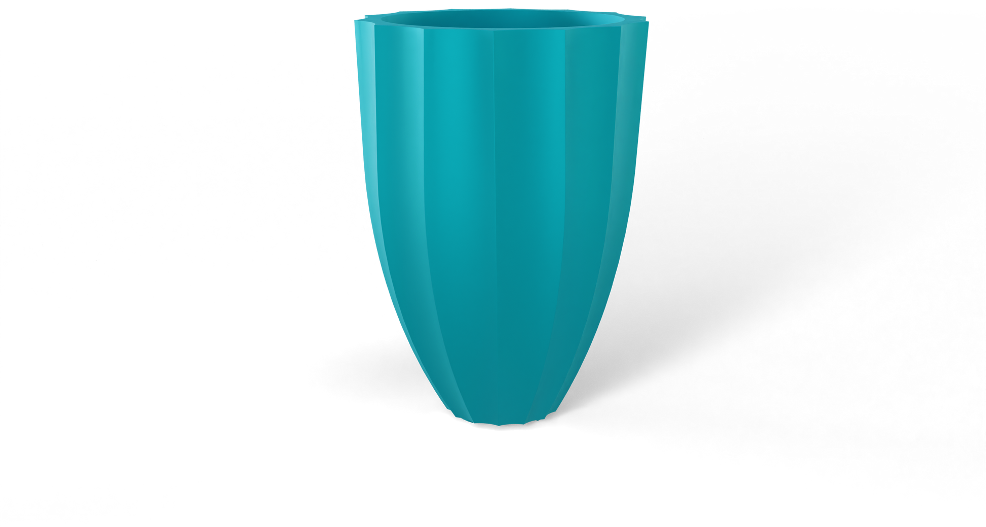 Alicante Round Fiberglass Planter in Satin Seafoam Green