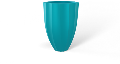 Alicante Round Fiberglass Planter in Satin Seafoam Green