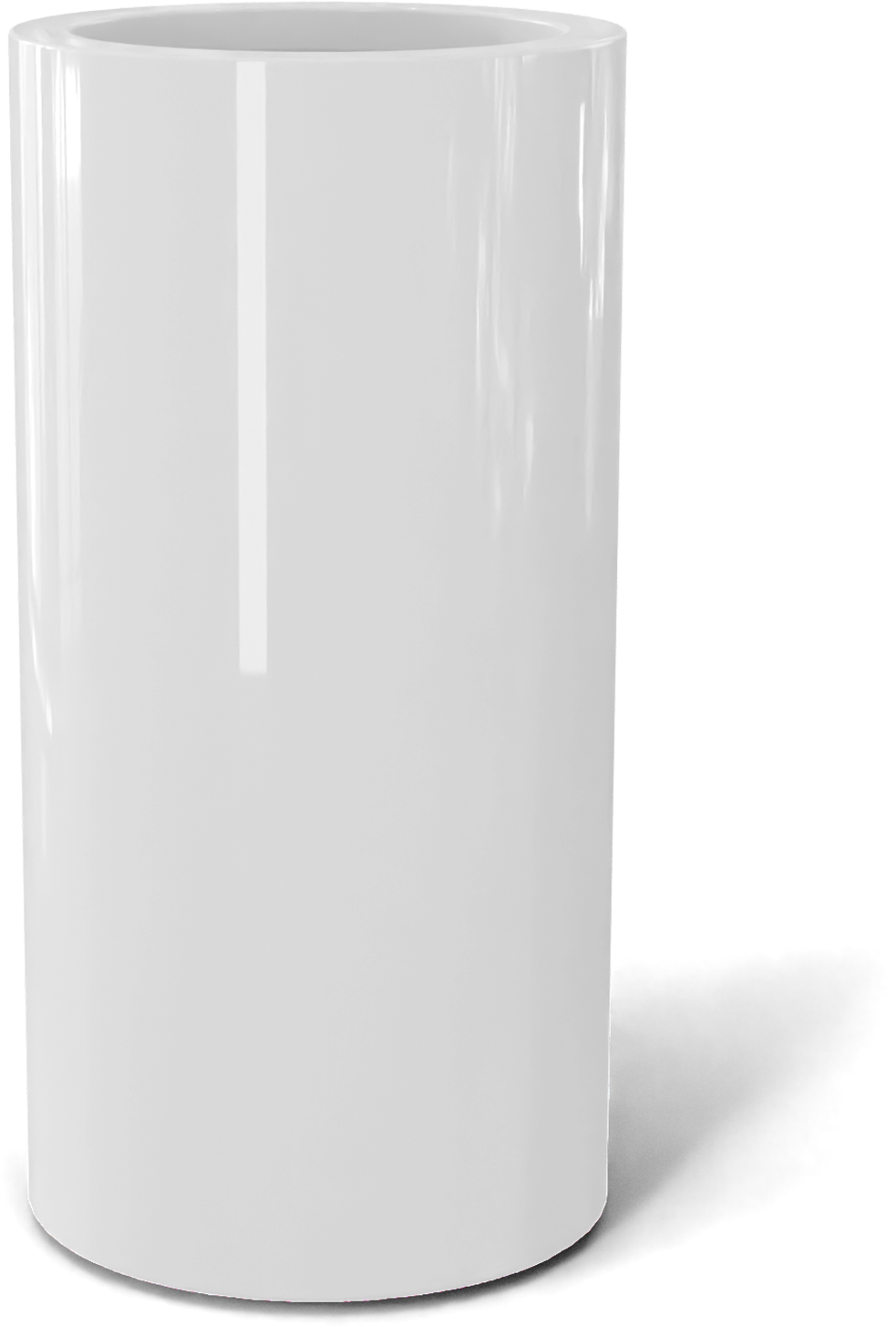 Corry Round Fiberglass Planter in Gloss Bright White