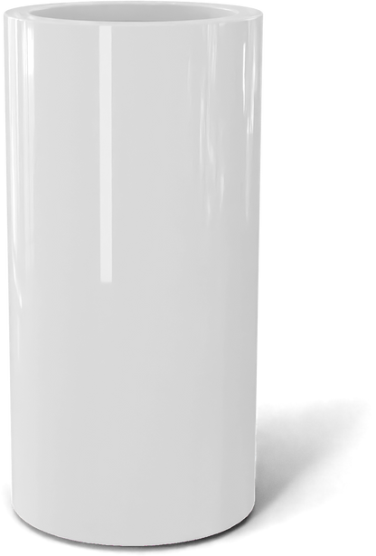 Corry Round Fiberglass Planter in Gloss Bright White
