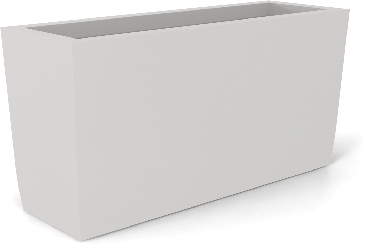 Panama Curved Rectangular Fiberglass Planter in Matte Cement Grey