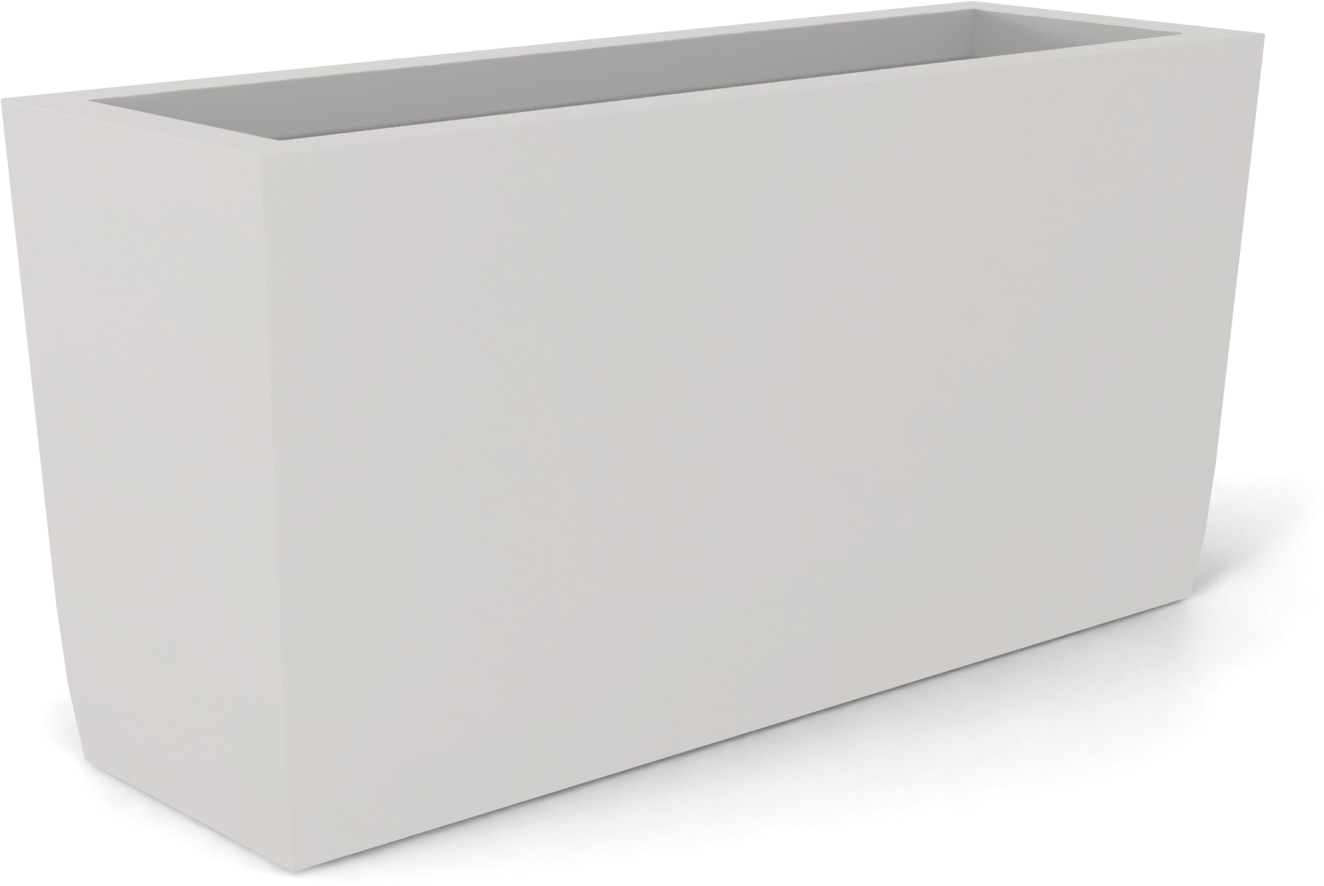 Panama Curved Rectangular Fiberglass Planter in Matte Cement Grey