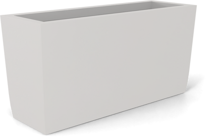 Panama Curved Rectangular Fiberglass Planter in Matte Cement Grey