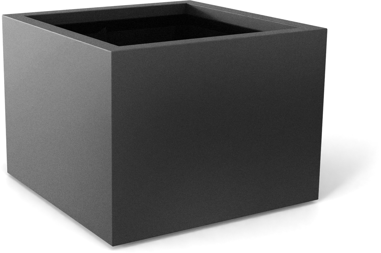 Torino Rectangular Fiberglass Planter in Matte Gunmetal