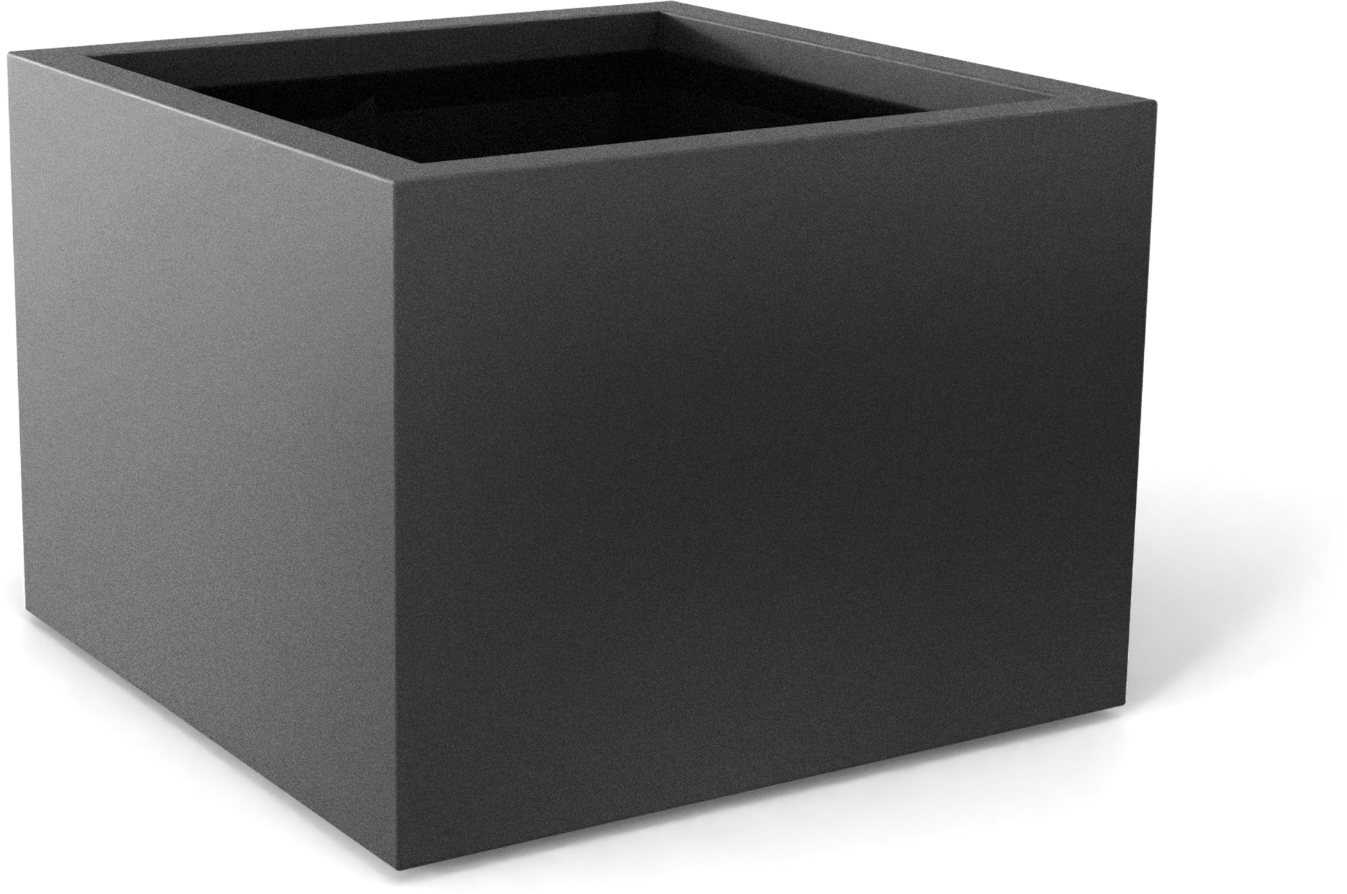 Torino Rectangular Fiberglass Planter in Matte Gunmetal