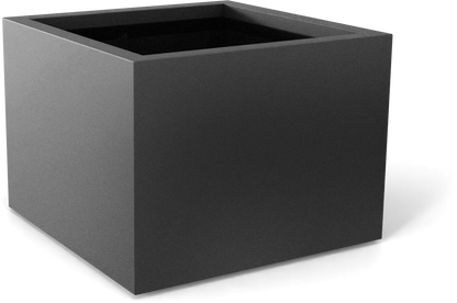 Torino Rectangular Fiberglass Planter in Matte Gunmetal