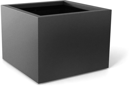 Torino Rectangular Fiberglass Planter in Matte Gunmetal